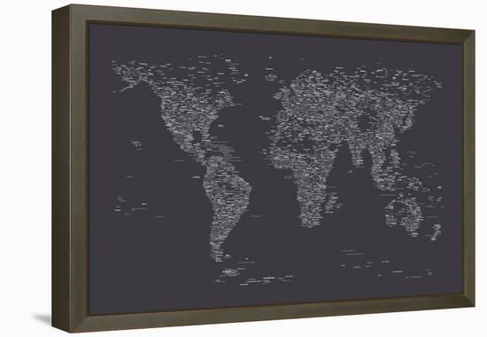 World Map of Cities-Michael Tompsett-Framed Stretched Canvas