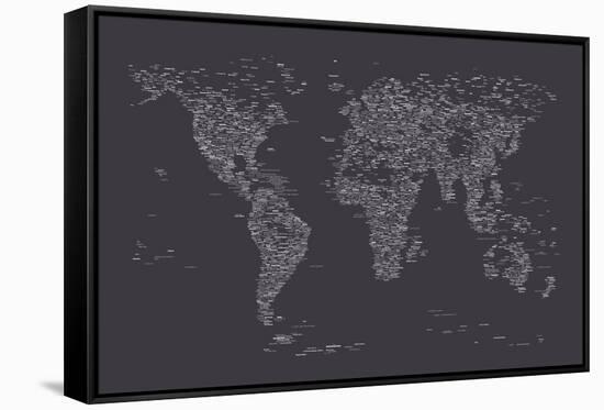 World Map of Cities-Michael Tompsett-Framed Stretched Canvas