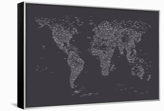 World Map of Cities-Michael Tompsett-Framed Stretched Canvas