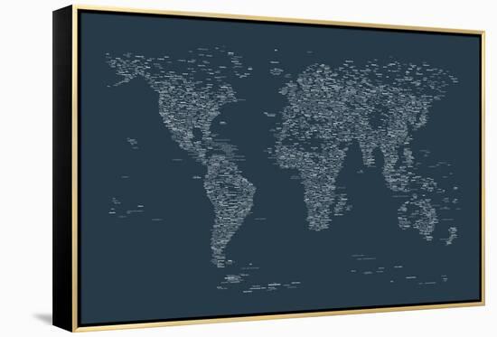 World Map of Cities-Michael Tompsett-Framed Stretched Canvas