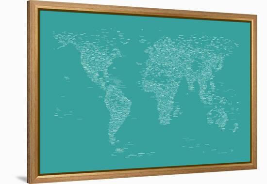 World Map of Cities-Michael Tompsett-Framed Stretched Canvas