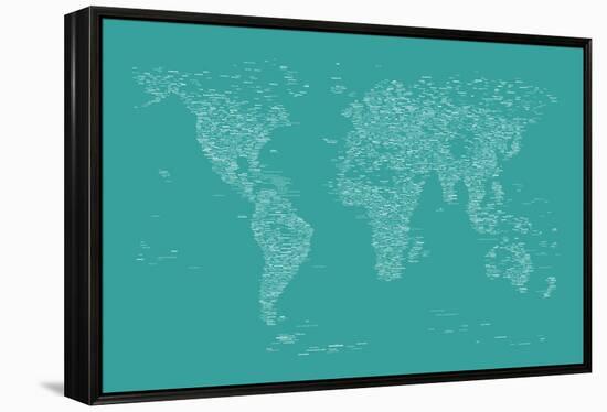 World Map of Cities-Michael Tompsett-Framed Stretched Canvas