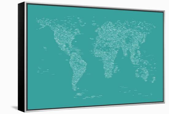 World Map of Cities-Michael Tompsett-Framed Stretched Canvas