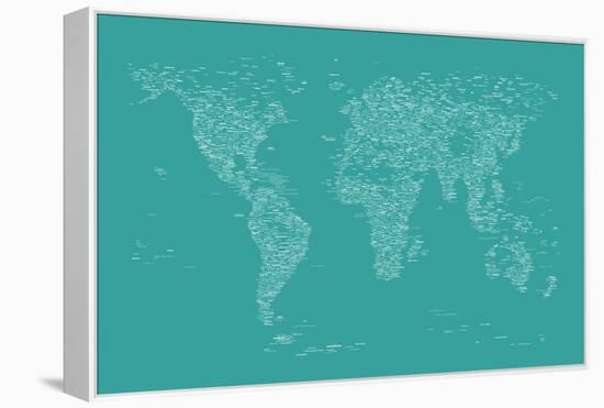 World Map of Cities-Michael Tompsett-Framed Stretched Canvas