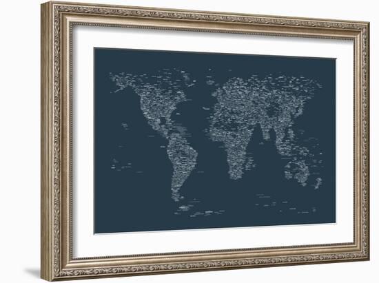 World Map of Cities-Michael Tompsett-Framed Art Print