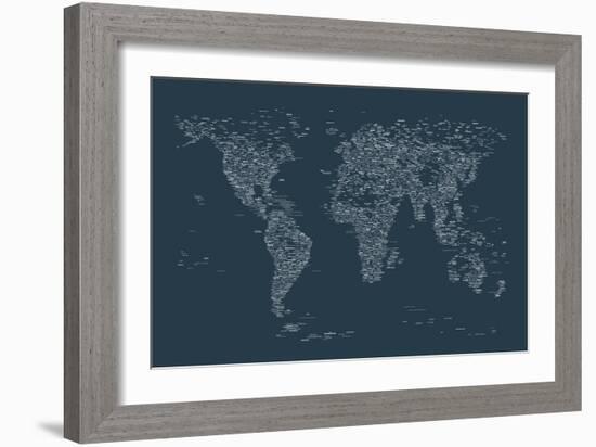 World Map of Cities-Michael Tompsett-Framed Art Print