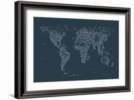 World Map of Cities-Michael Tompsett-Framed Art Print