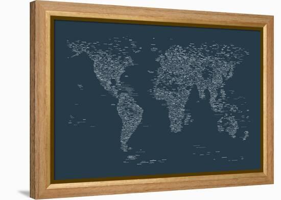 World Map of Cities-Michael Tompsett-Framed Stretched Canvas