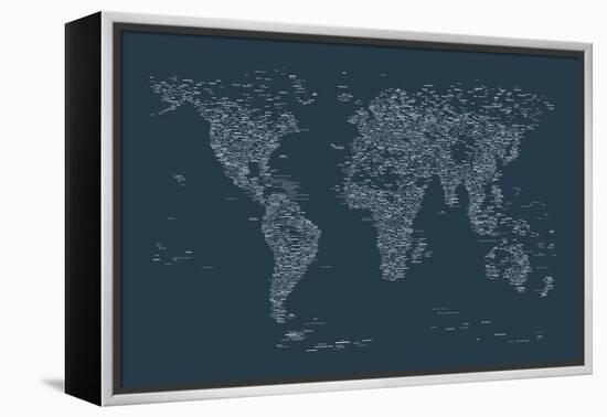 World Map of Cities-Michael Tompsett-Framed Stretched Canvas