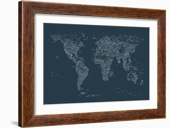 World Map of Cities-Michael Tompsett-Framed Premium Giclee Print