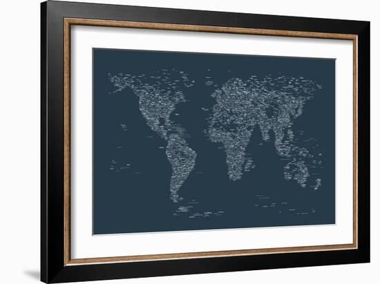 World Map of Cities-Michael Tompsett-Framed Premium Giclee Print