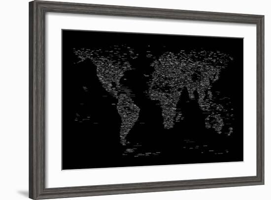 World Map of Cities-Michael Tompsett-Framed Art Print