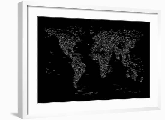 World Map of Cities-Michael Tompsett-Framed Art Print