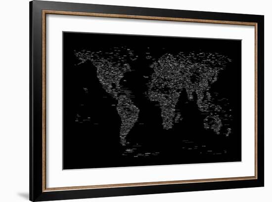 World Map of Cities-Michael Tompsett-Framed Art Print