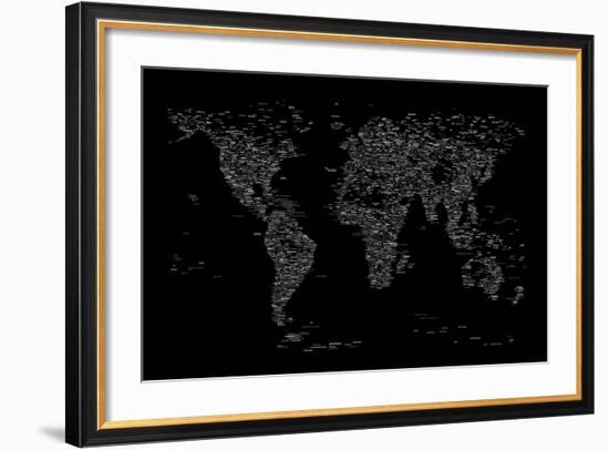 World Map of Cities-Michael Tompsett-Framed Art Print