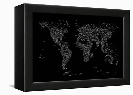 World Map of Cities-Michael Tompsett-Framed Stretched Canvas