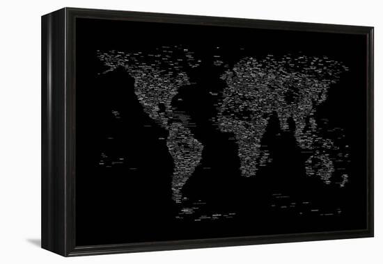 World Map of Cities-Michael Tompsett-Framed Stretched Canvas