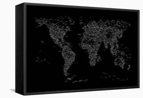 World Map of Cities-Michael Tompsett-Framed Stretched Canvas