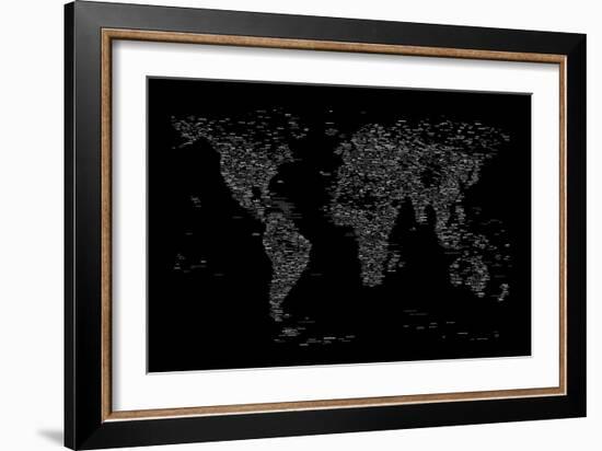 World Map of Cities-Michael Tompsett-Framed Art Print