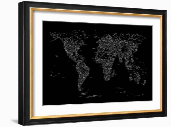 World Map of Cities-Michael Tompsett-Framed Art Print