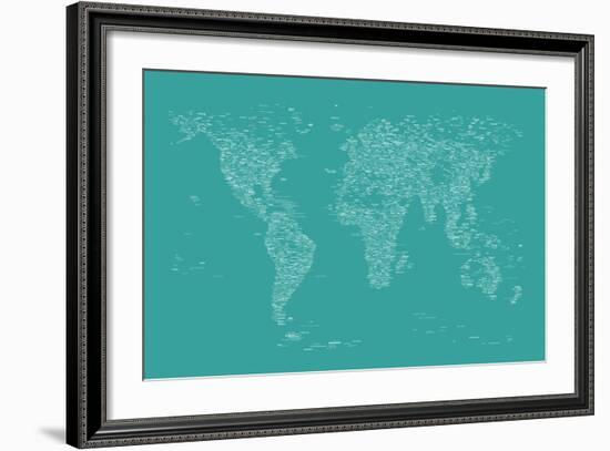 World Map of Cities-Michael Tompsett-Framed Art Print