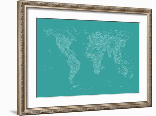 World Map of Cities-Michael Tompsett-Framed Art Print