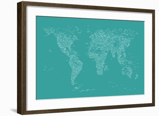 World Map of Cities-Michael Tompsett-Framed Art Print