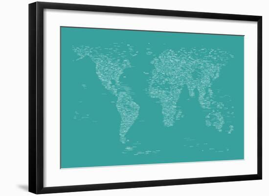 World Map of Cities-Michael Tompsett-Framed Art Print