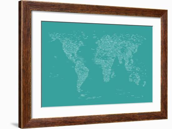 World Map of Cities-Michael Tompsett-Framed Art Print