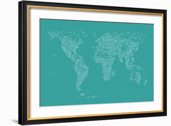 World Map of Cities-Michael Tompsett-Framed Art Print