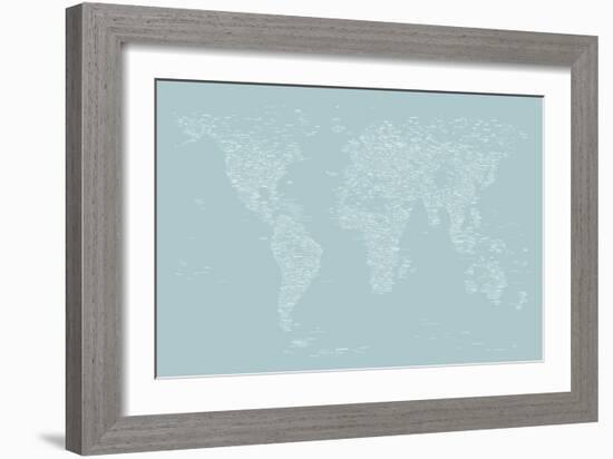 World Map of Cities-Michael Tompsett-Framed Art Print