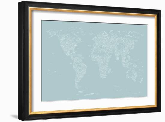 World Map of Cities-Michael Tompsett-Framed Art Print