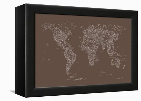 World Map of Cities-Michael Tompsett-Framed Stretched Canvas