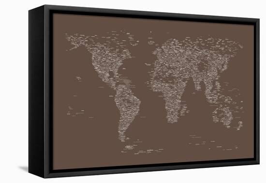 World Map of Cities-Michael Tompsett-Framed Stretched Canvas