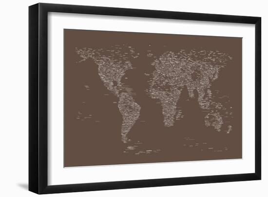 World Map of Cities-Michael Tompsett-Framed Art Print