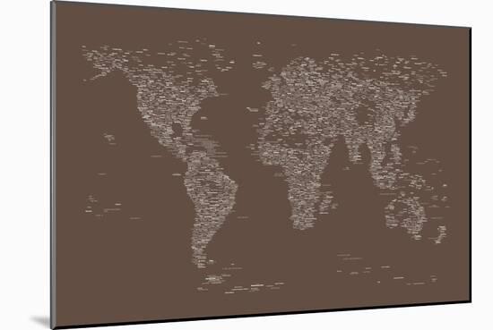 World Map of Cities-Michael Tompsett-Mounted Art Print