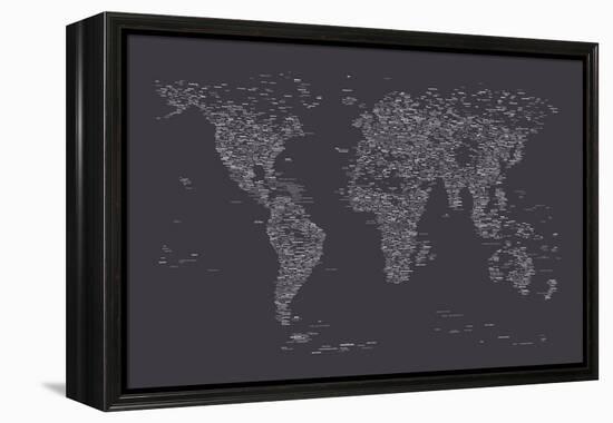 World Map of Cities-Michael Tompsett-Framed Stretched Canvas