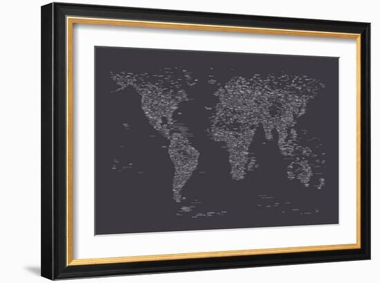 World Map of Cities-Michael Tompsett-Framed Premium Giclee Print