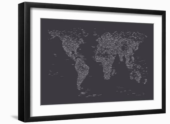 World Map of Cities-Michael Tompsett-Framed Art Print