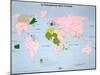 World Map of French-Speaking Countries, 1985-null-Mounted Giclee Print