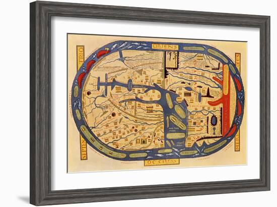 World Map of the Flat Earth Printed by Beatus Rhenanus Bildaus Rheinau, 16th Century-null-Framed Giclee Print