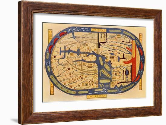 World Map of the Flat Earth Printed by Beatus Rhenanus Bildaus Rheinau, 16th Century-null-Framed Giclee Print