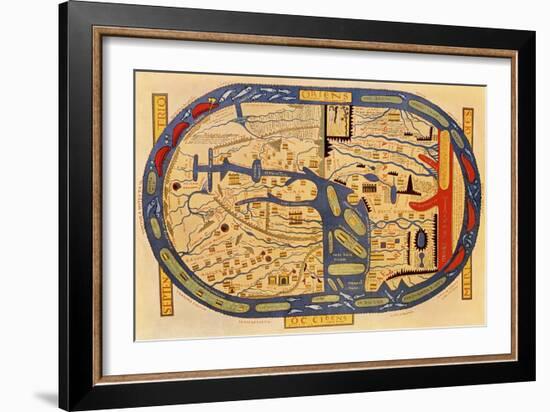 World Map of the Flat Earth Printed by Beatus Rhenanus Bildaus Rheinau, 16th Century-null-Framed Giclee Print