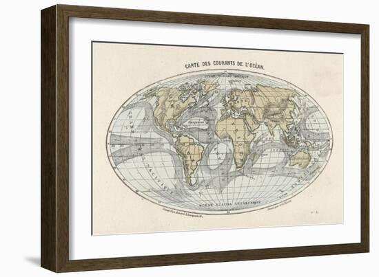 World Map of the Ocean Currents-null-Framed Art Print