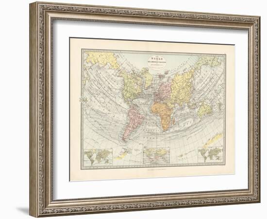 World Map on Sir J. Herschel's Projection 1881-The Vintage Collection-Framed Giclee Print