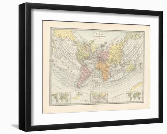 World Map on Sir J. Herschel's Projection 1881-The Vintage Collection-Framed Giclee Print