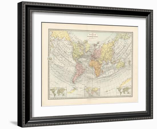 World Map on Sir J. Herschel's Projection 1881-The Vintage Collection-Framed Giclee Print