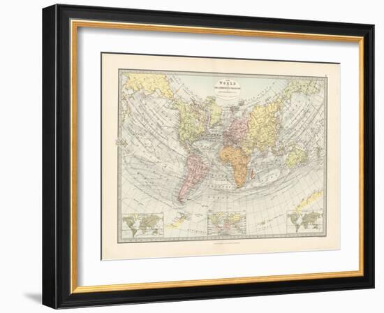 World Map on Sir J. Herschel's Projection 1881-The Vintage Collection-Framed Giclee Print