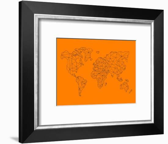 World Map Orange 2-NaxArt-Framed Art Print