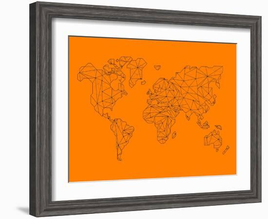 World Map Orange 2-NaxArt-Framed Art Print